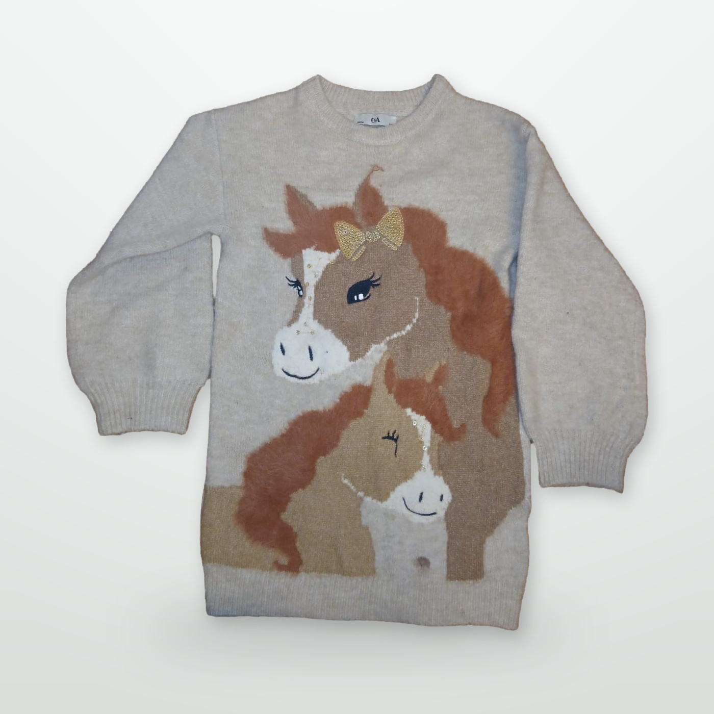 Gestrickter Pullover mit Motiv