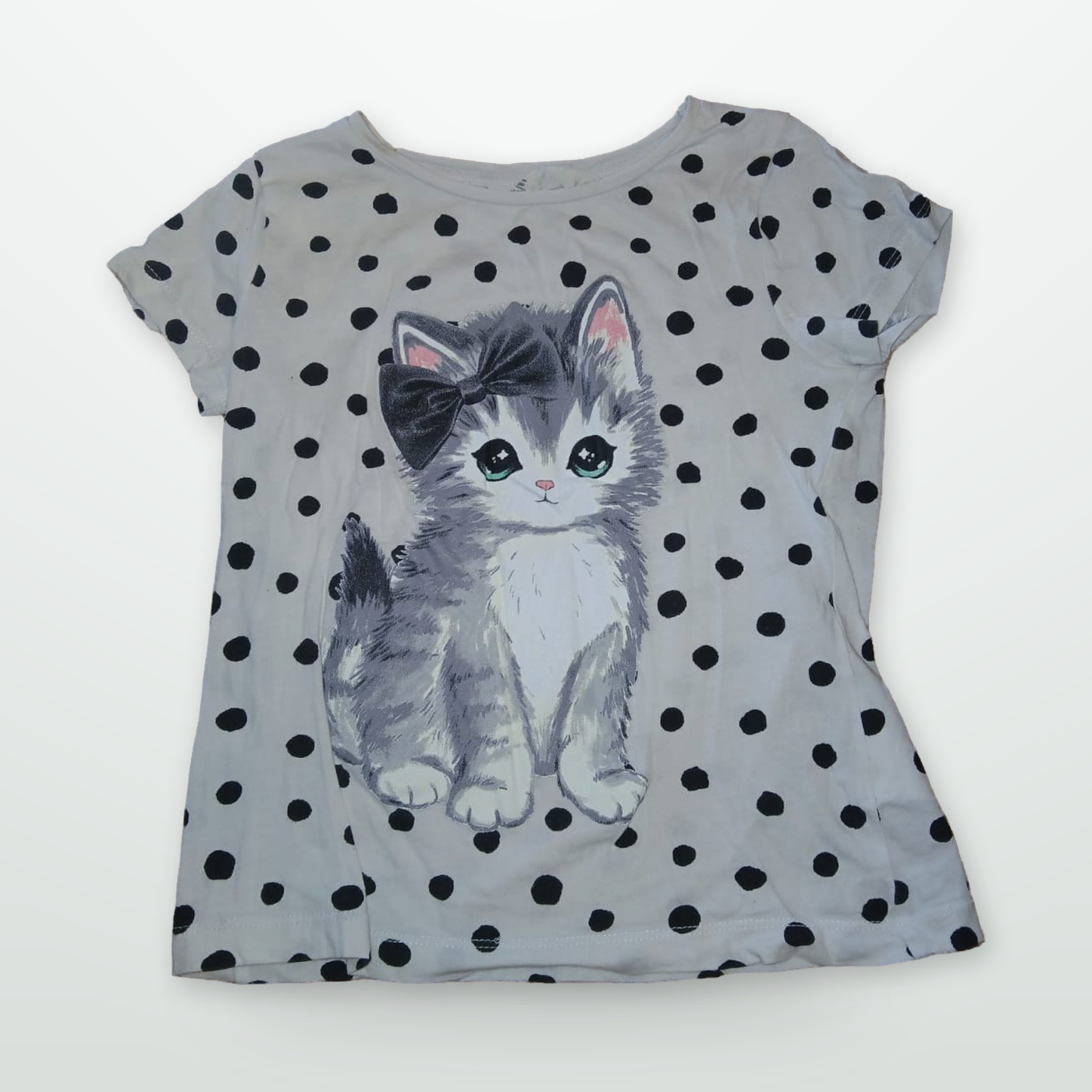 Gepunktetes T-Shirt mit Print