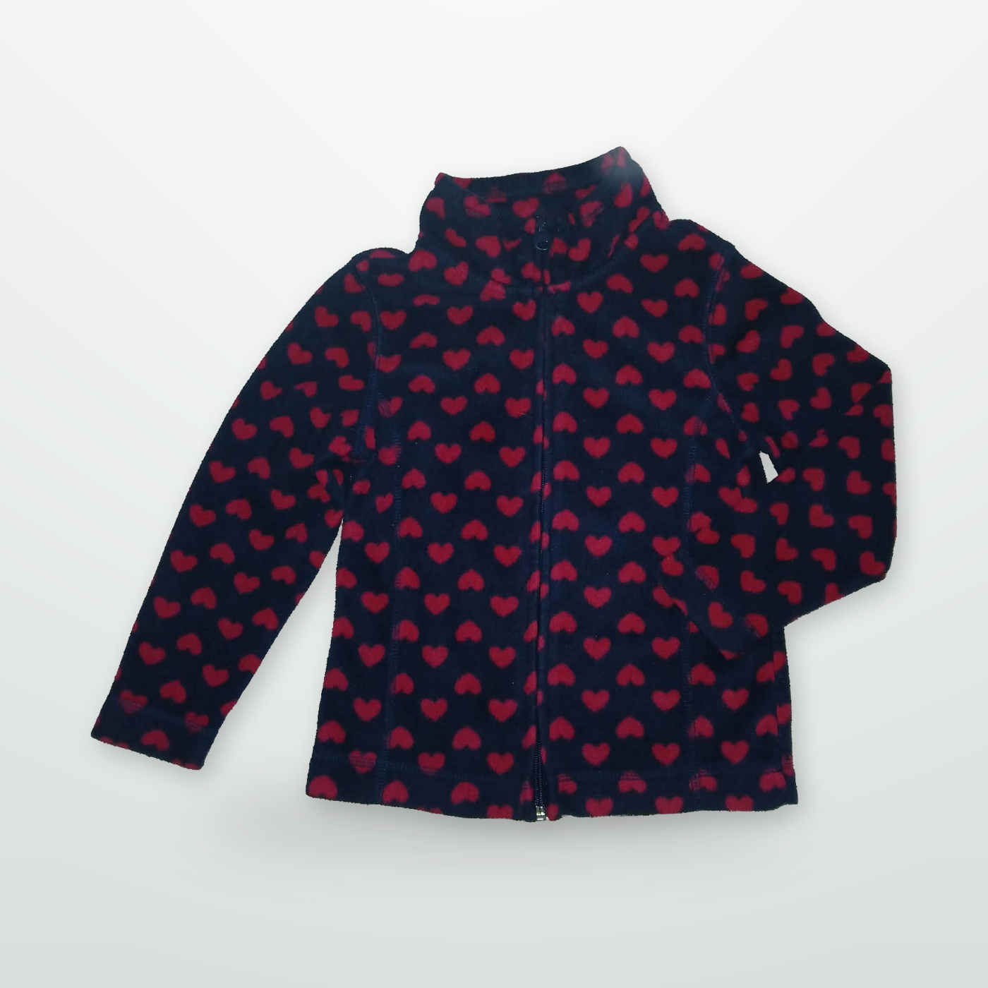 Fleecejacke mit Herzmuster